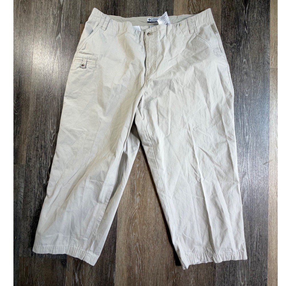 Columbia Capri Pants Womens 16W Beige Cotton Cropped Outdoor Utility 0108 AW8469